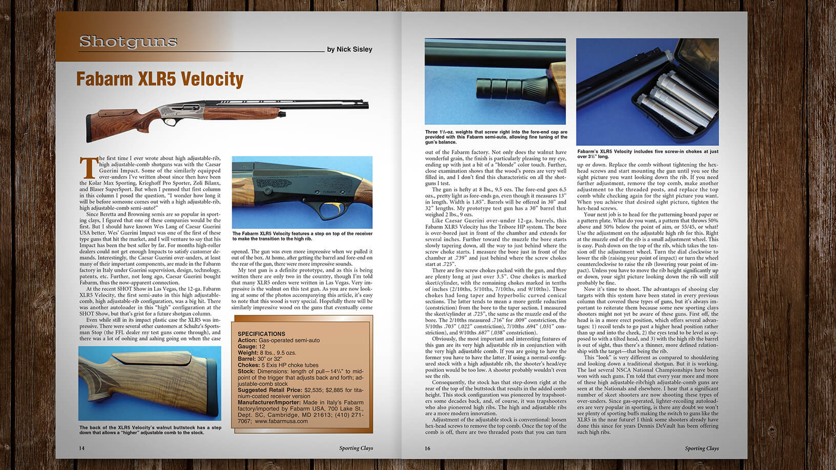 FABARM XLR5 Velocity review by Nick Sisley – Sporting Clays Magazine